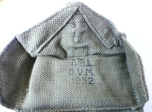 Belgian / British Magazine Pouch  Canvas with Webbing Attachments Brass Stud Closer 